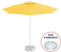 Зонт пляжный с базой на колесах Kiwi Clips&Base белый, желтый
